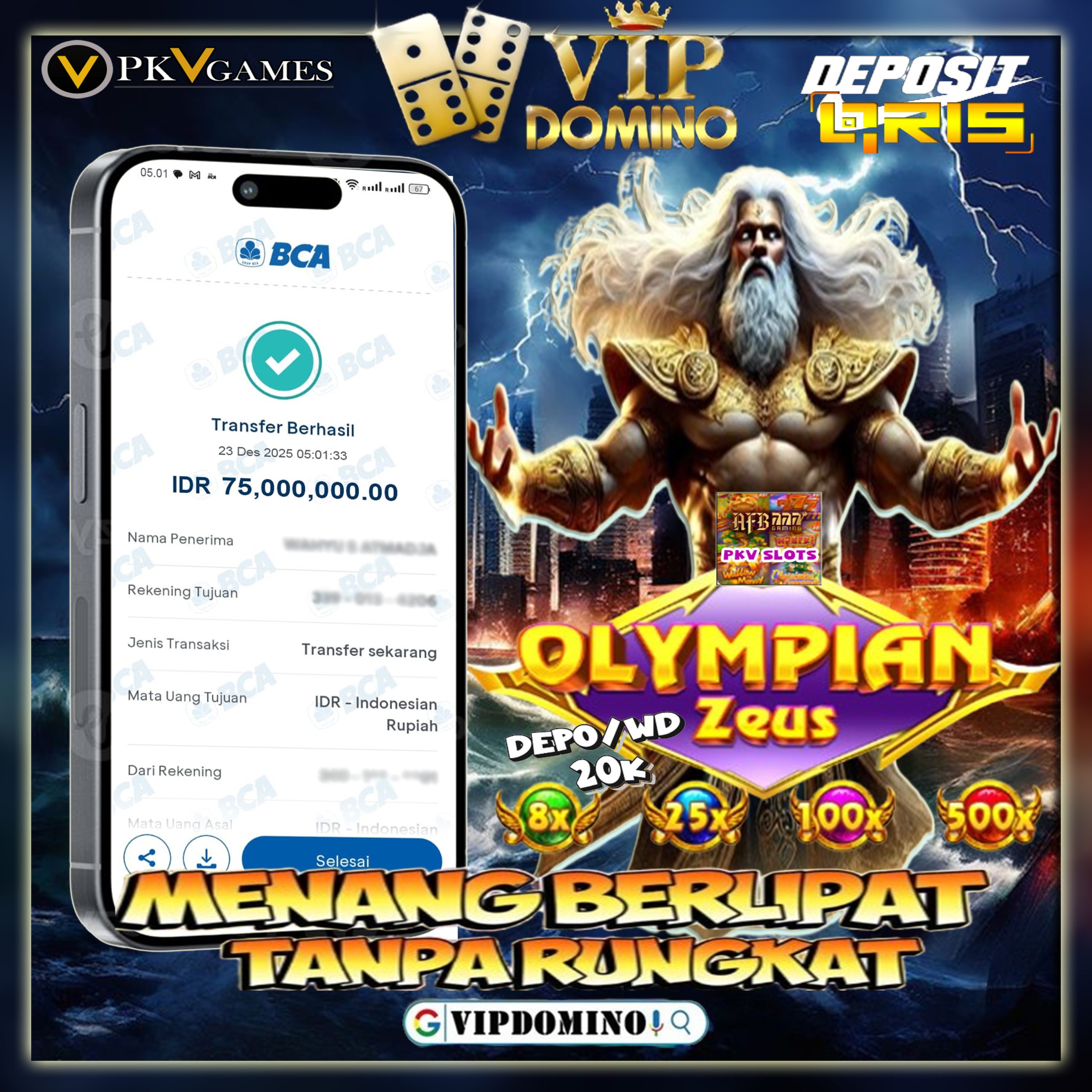 VIP Domino Gacor! Bermain Santai Berhasil Raih Kemenangan 75 Juta