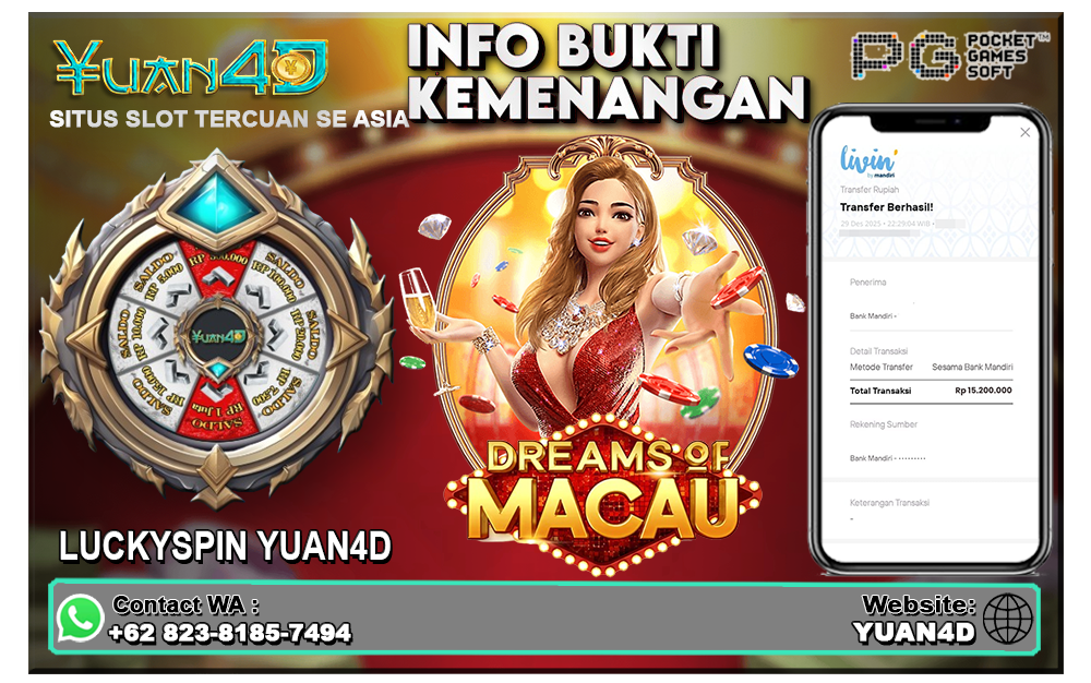 Kemenangan Spektakuler Slot Dreams of Macau, Sensasi Casino Asia Bikin Cuan Mengalir