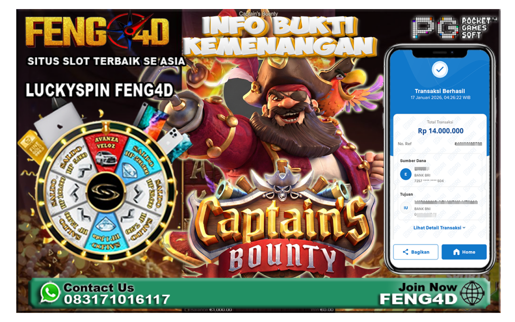 Kemenangan Slot Captain's Bounty Sebesar Rp14 Juta di Situs Feng4D