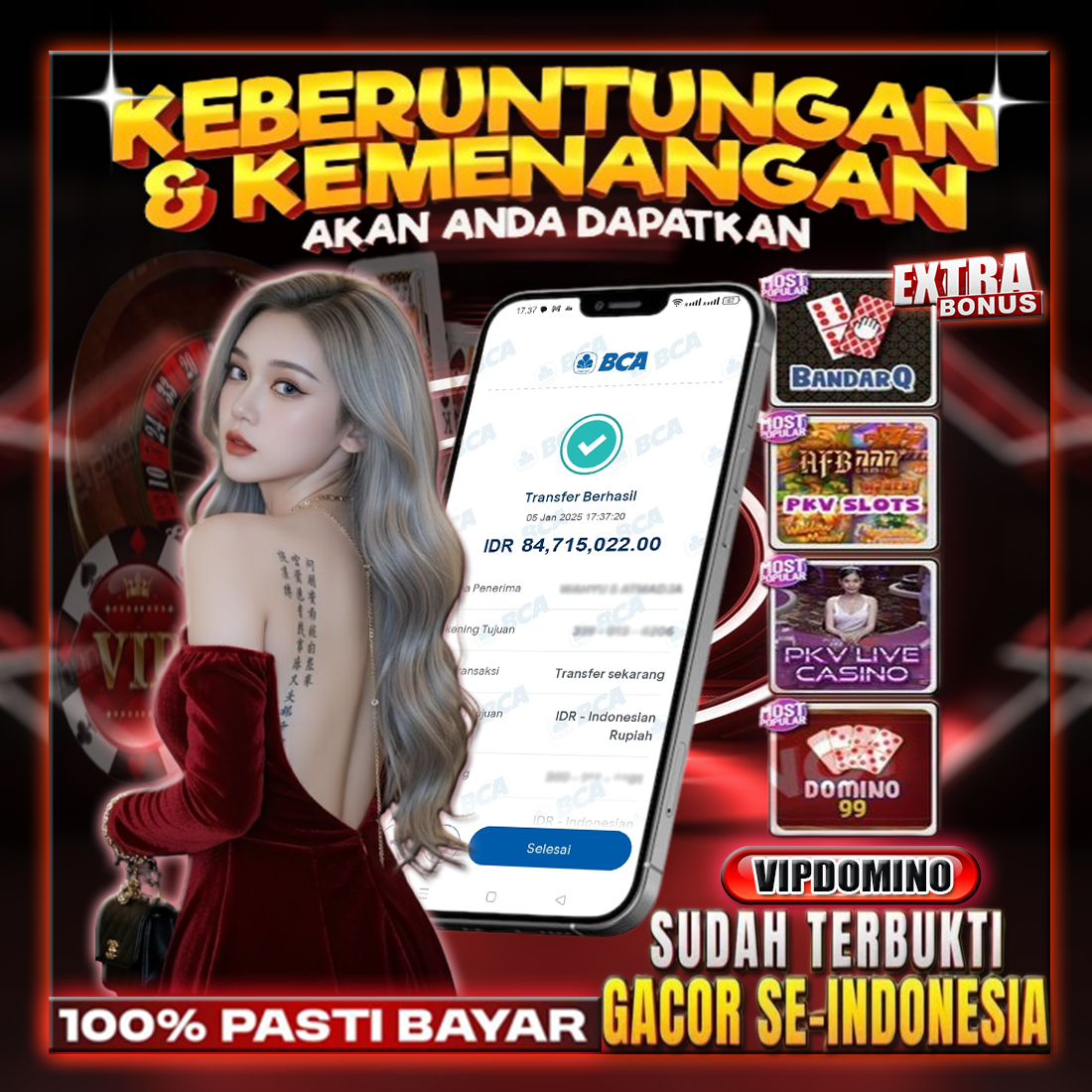 Kemenangan Mantap Sore Ini! Bermain BandarQ di VIP Domino Berhasil Raih 84.715.022