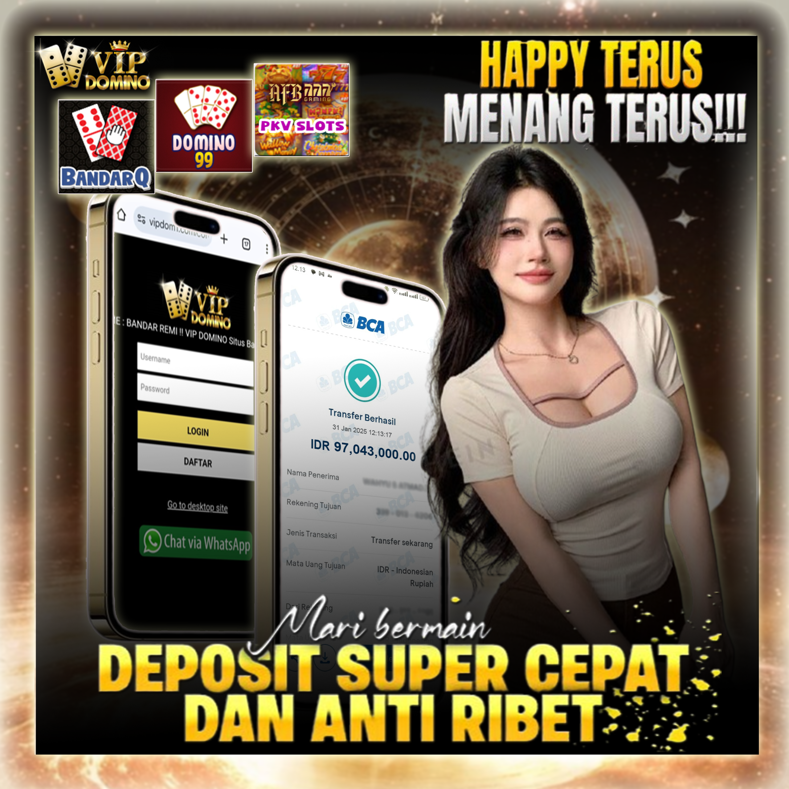 Kemenangan Fantastis 97.043.000 di VIPDOMINO, Bukti Situs Terpercaya!