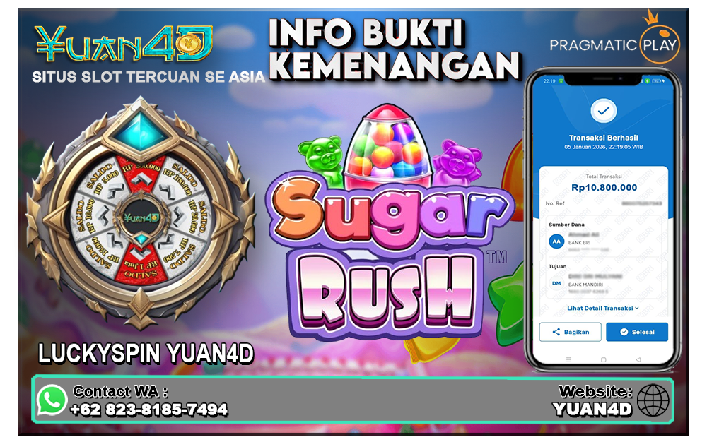 Kemenangan Spektakuler Slot Sugar Rush, Permen Berjatuhan Bikin Saldo Melejit