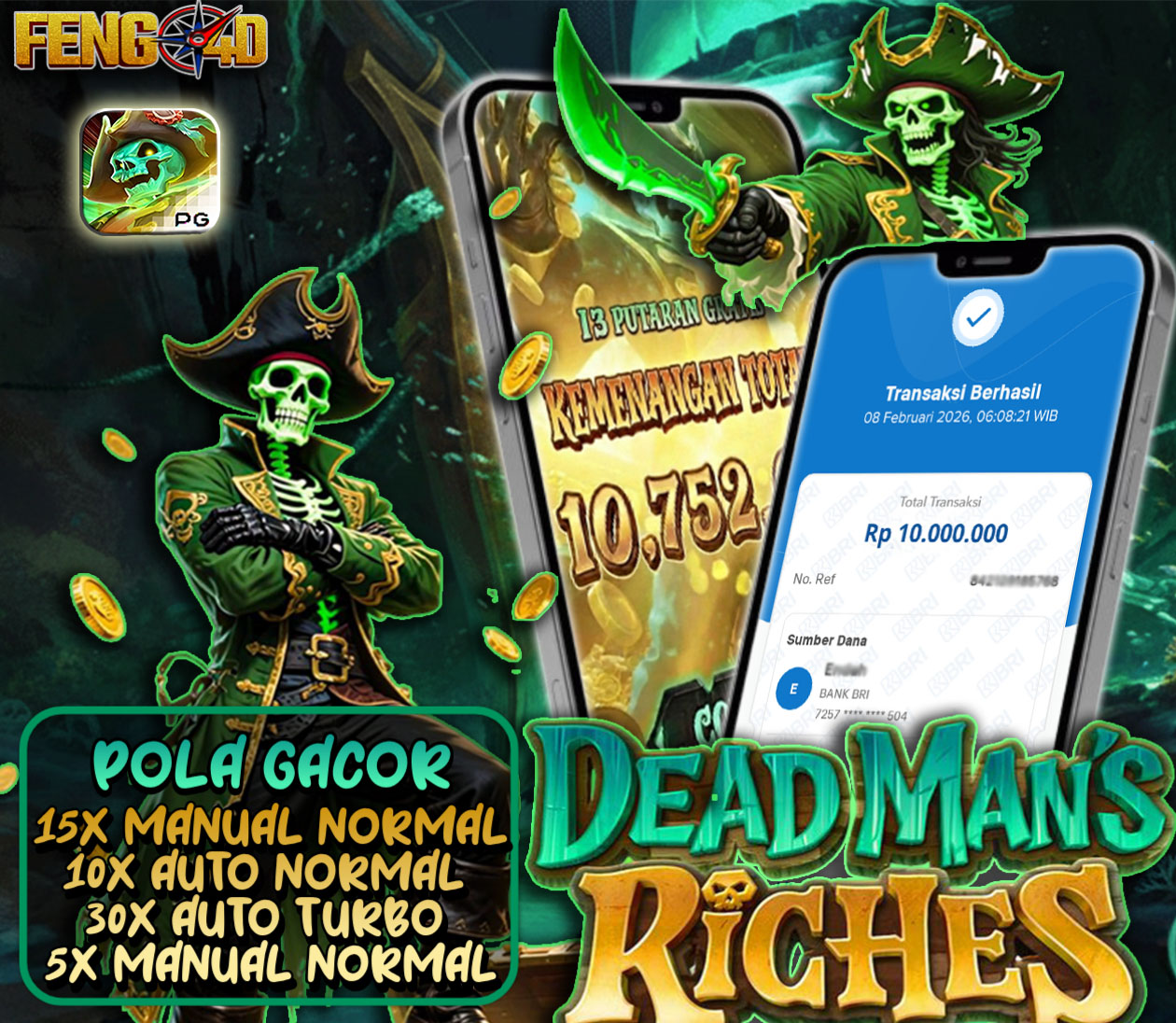 Bocoran Pola Gacor PG SOFT Dead Man’s Riches: Member FENG4D JP Rp 10 Juta Hari Ini!